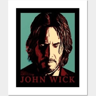 john wick  - vintage illustration Posters and Art